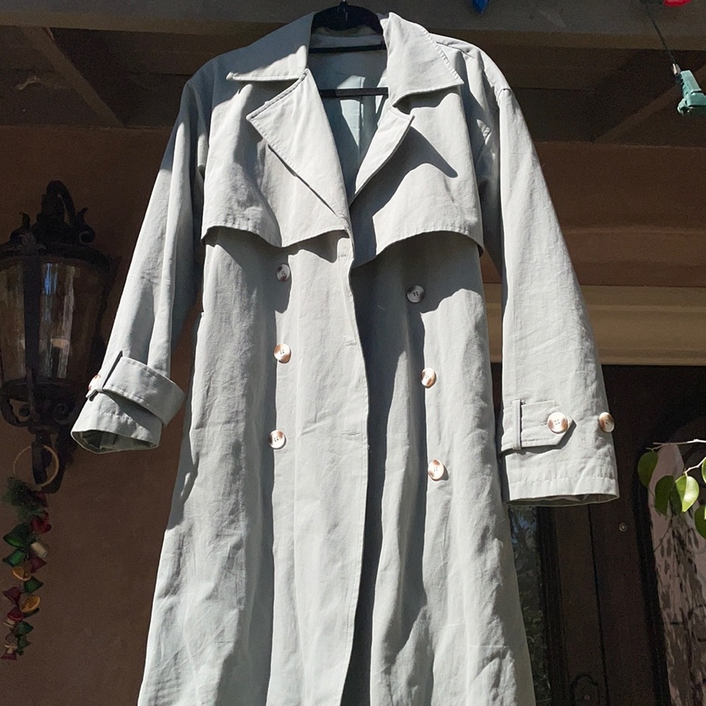 Vintage Sage Green Trench Coat